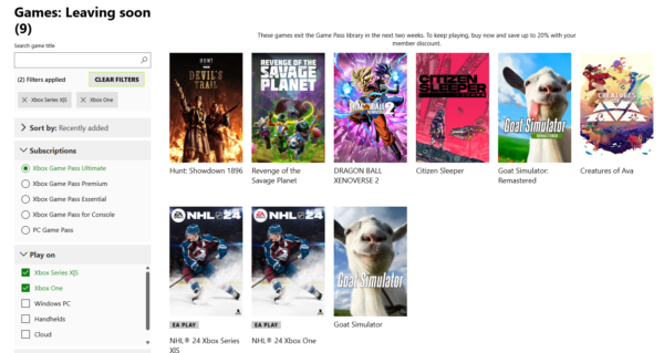 Игры которые покинут Game Pass