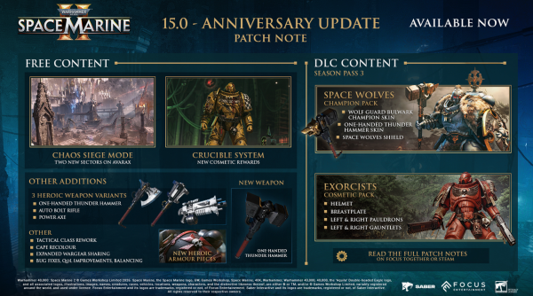 Space Marine 2 обновление