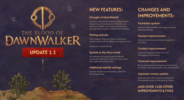 The Blood of Dawnwalker обновление 1.1
